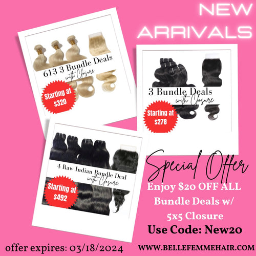 Hair extensions bundle deals with closure