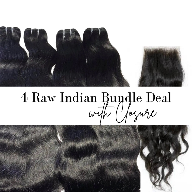 4 Raw Indian bundle deal with closure